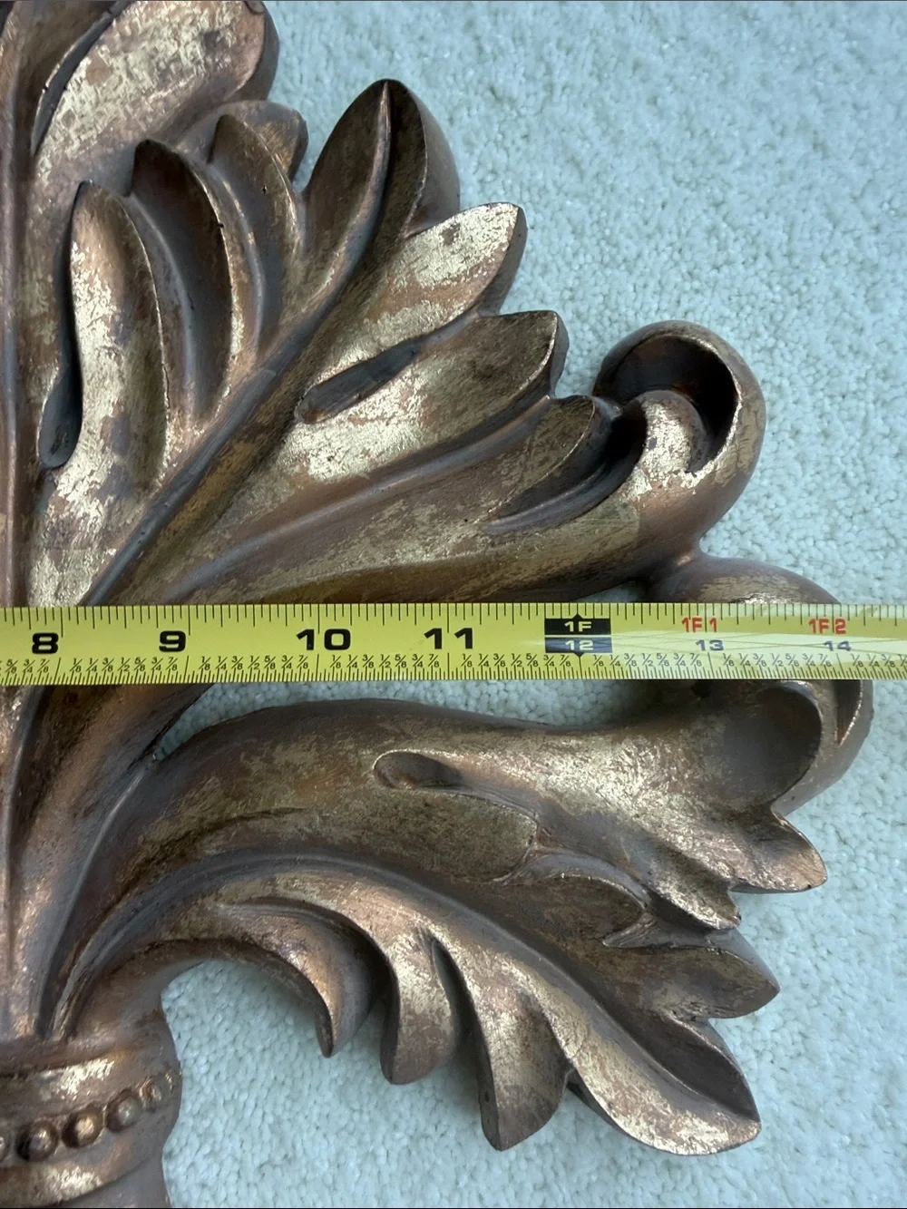 Fleur de Lis Style Wall Hanging Decorative Moulding Plaque French Style Gold